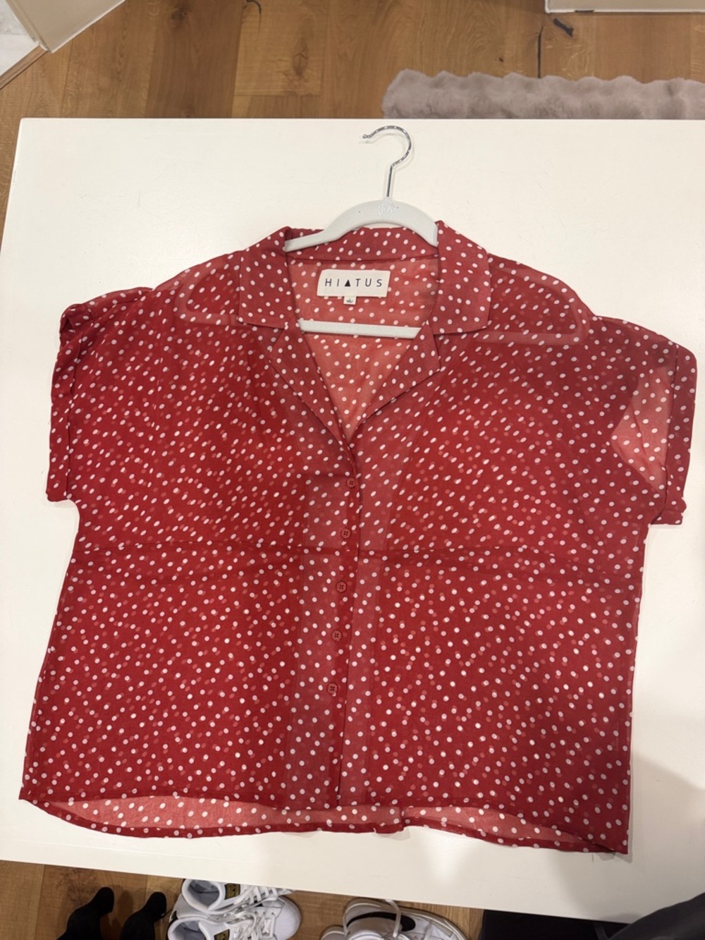 Hiatus Red Polka Dot Short-Sleeve Blouse